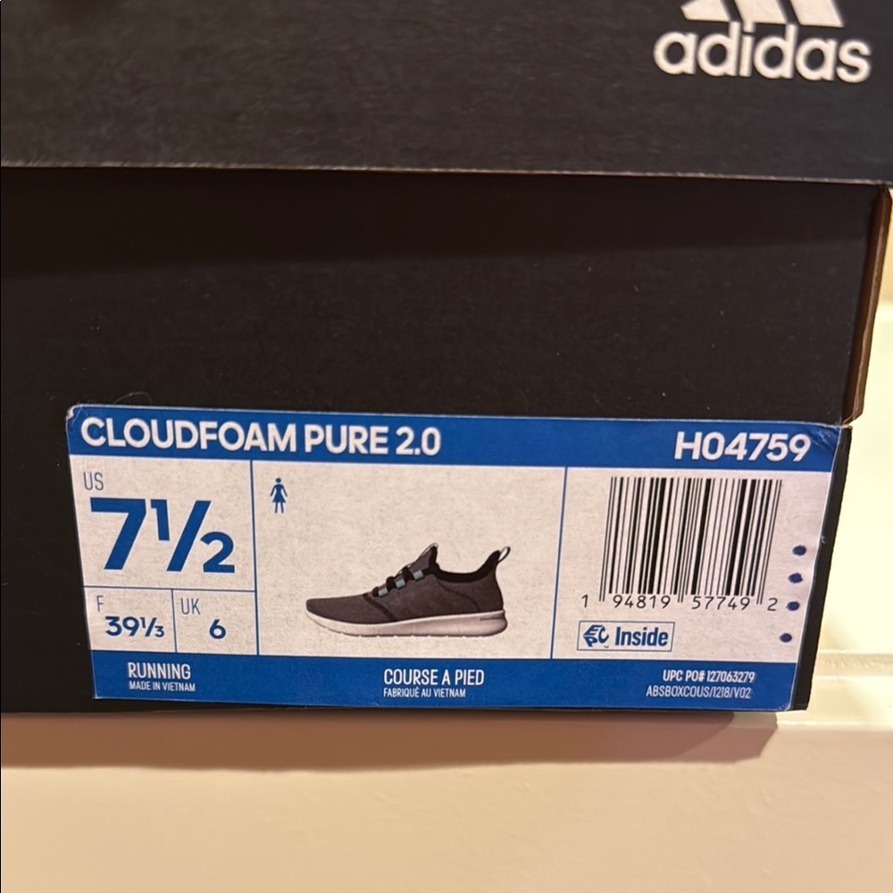 Adidas Cloudfoam Pure 2.0 Women’s Size 7.5 Running Shoes Navy Blue H04759-Z022 - Picture 2 of 16